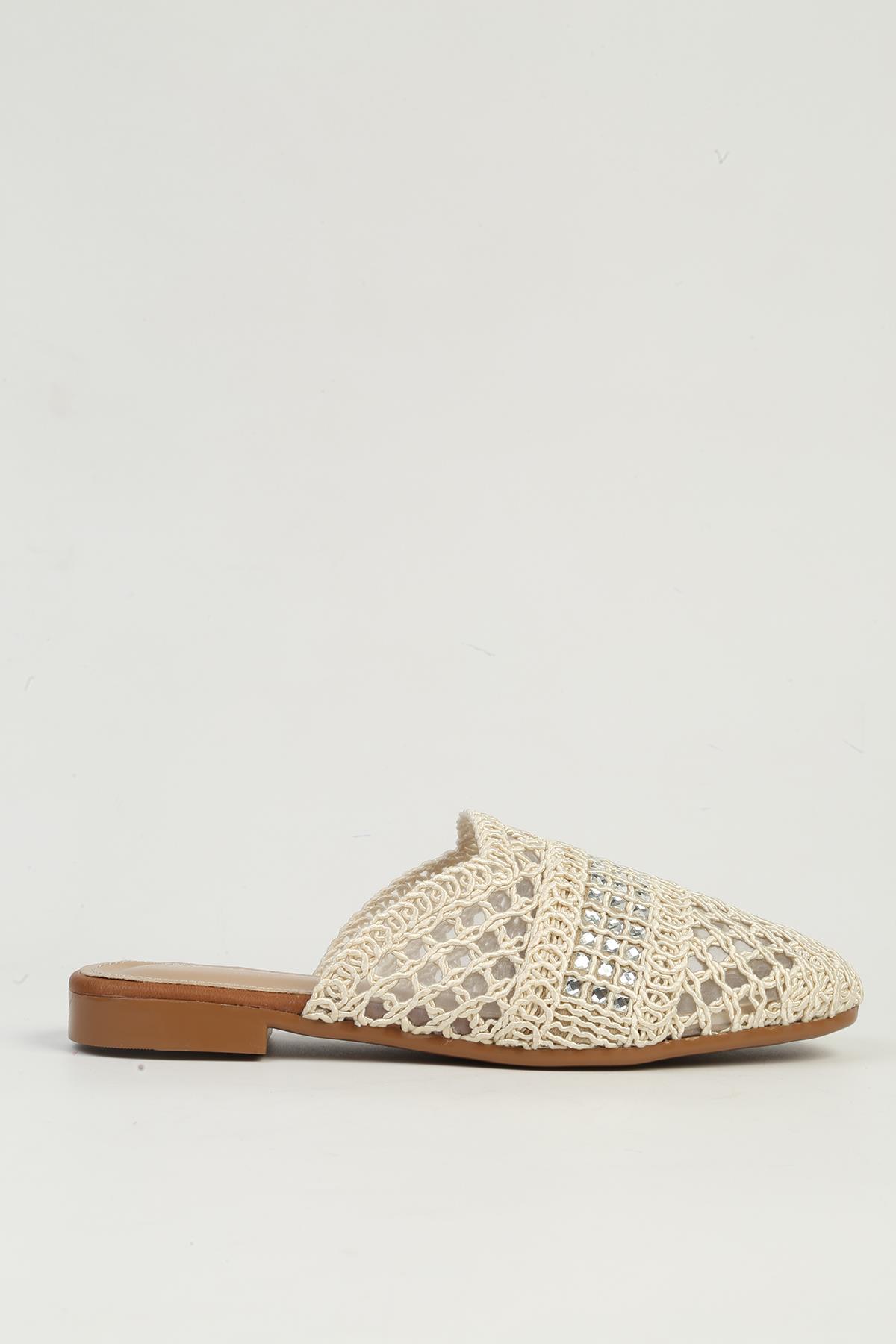 Krem Kadın Terlik PC-54712 - Görsel 2