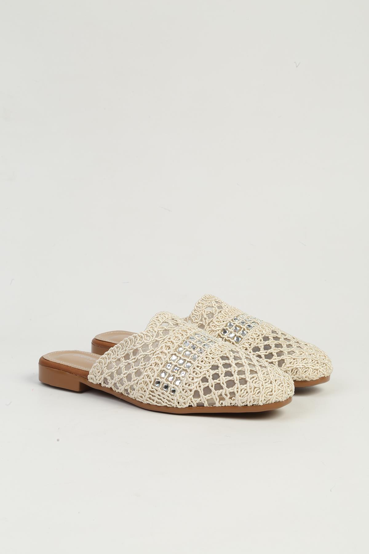 Krem Kadın Terlik PC-54712 - Görsel 3