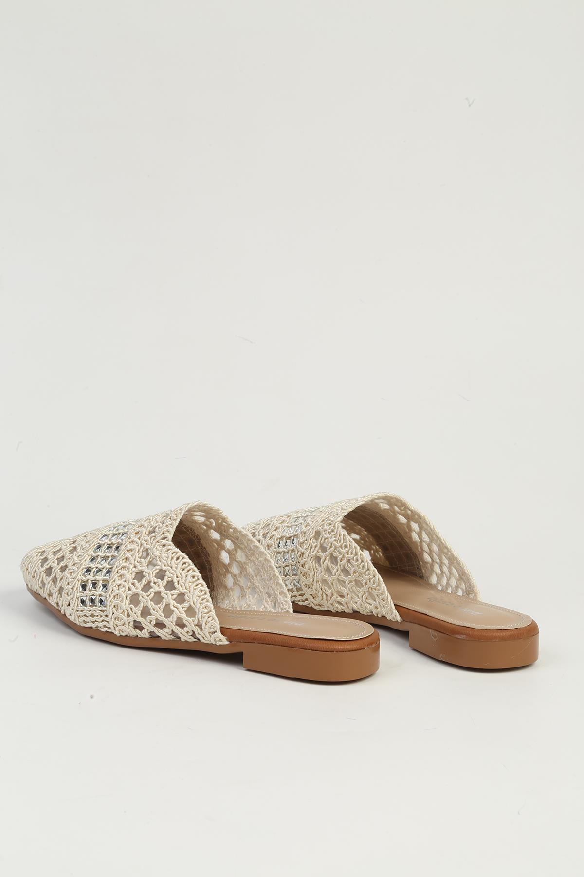 Krem Kadın Terlik PC-54712 - Görsel 4
