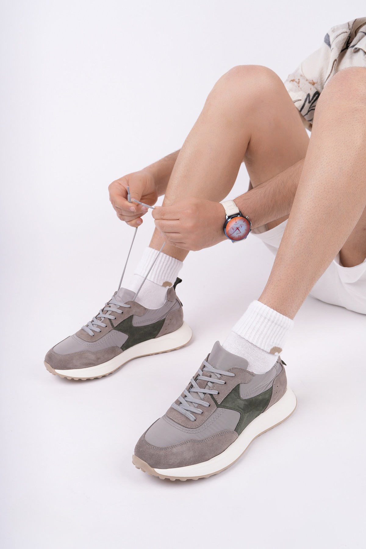 SVENSON Kalın Taban Bağcıklı Hakiki Deri Erkek Günlük Sneaker Spor Ayakkabı - Görsel 3