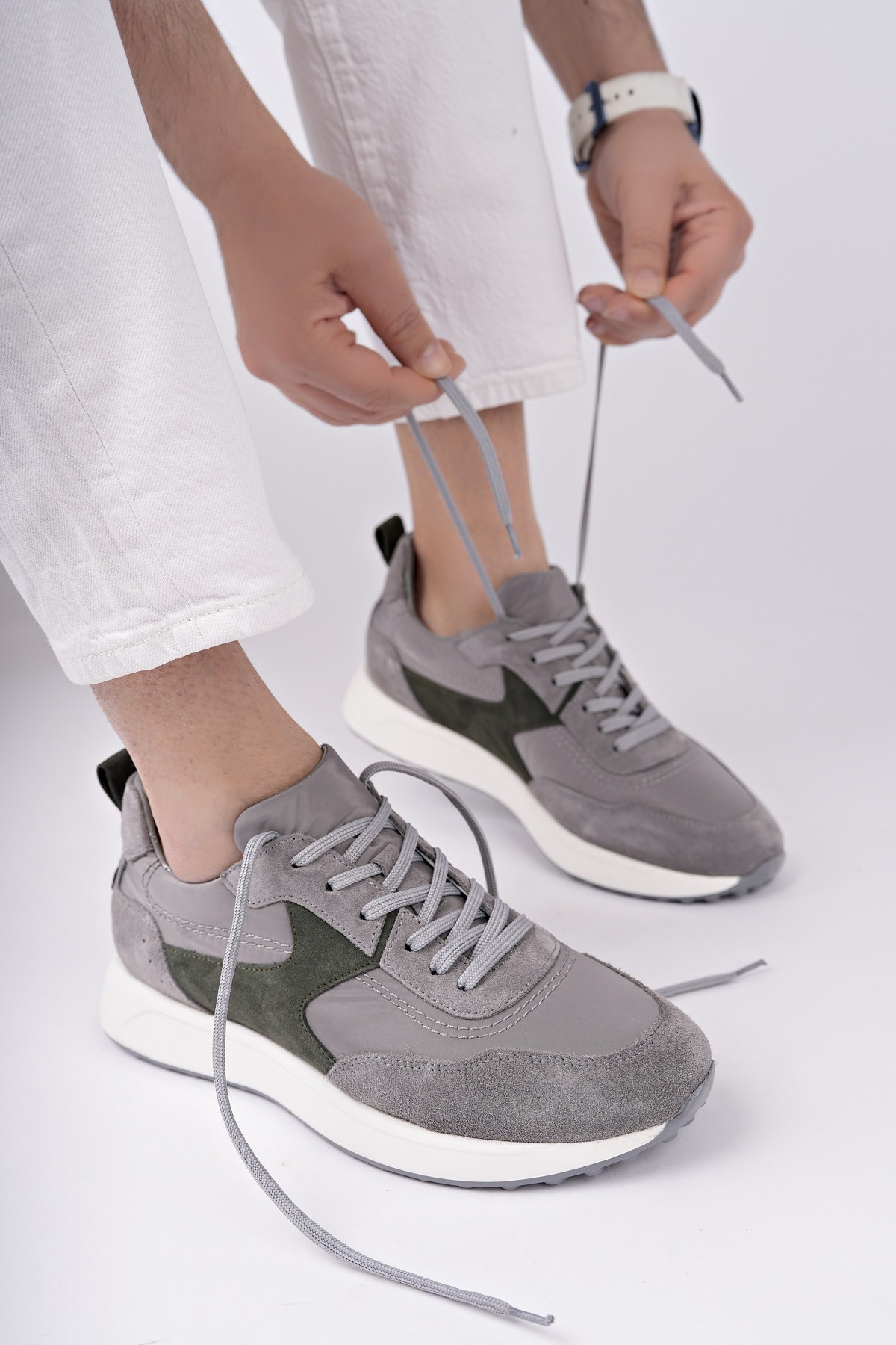 SVENSON Kalın Taban Bağcıklı Hakiki Deri Erkek Günlük Sneaker Spor Ayakkabı - Görsel 2