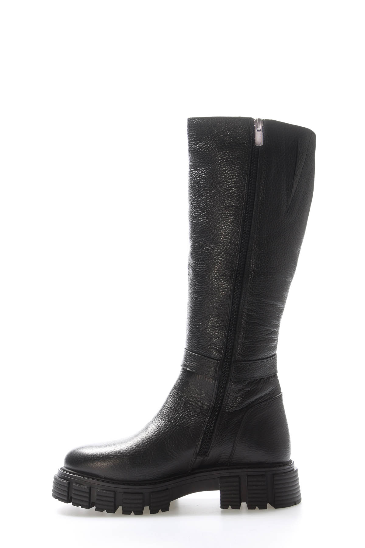 Hakiki Deri Kürklü Kadın Diz Üstü Çizme 710KZA6008 - Görsel 4