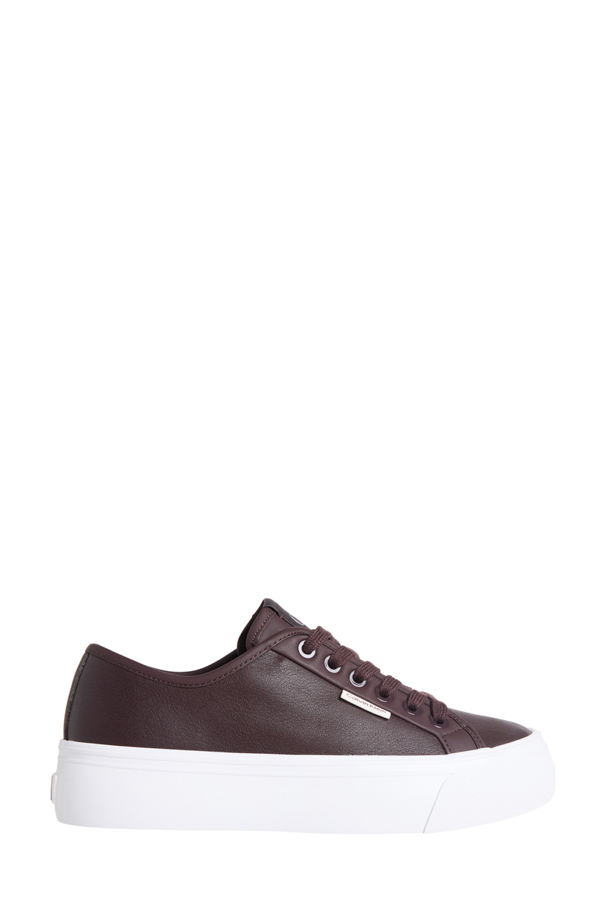 Calvin Klein VULC FLATF LACE UP LTH CK Bordo Kadın Sneaker - Görsel 2