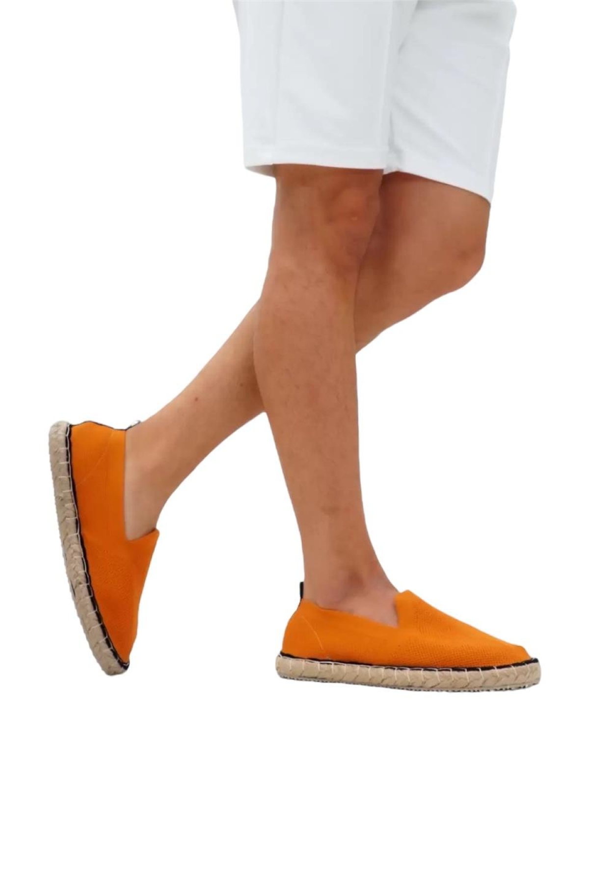 Unisex El Yapımı Triko Espadril TURUNCU - Görsel 4