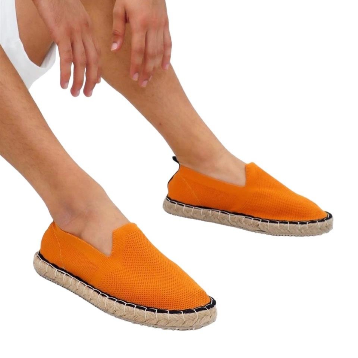 Unisex El Yapımı Triko Espadril TURUNCU - Görsel 6