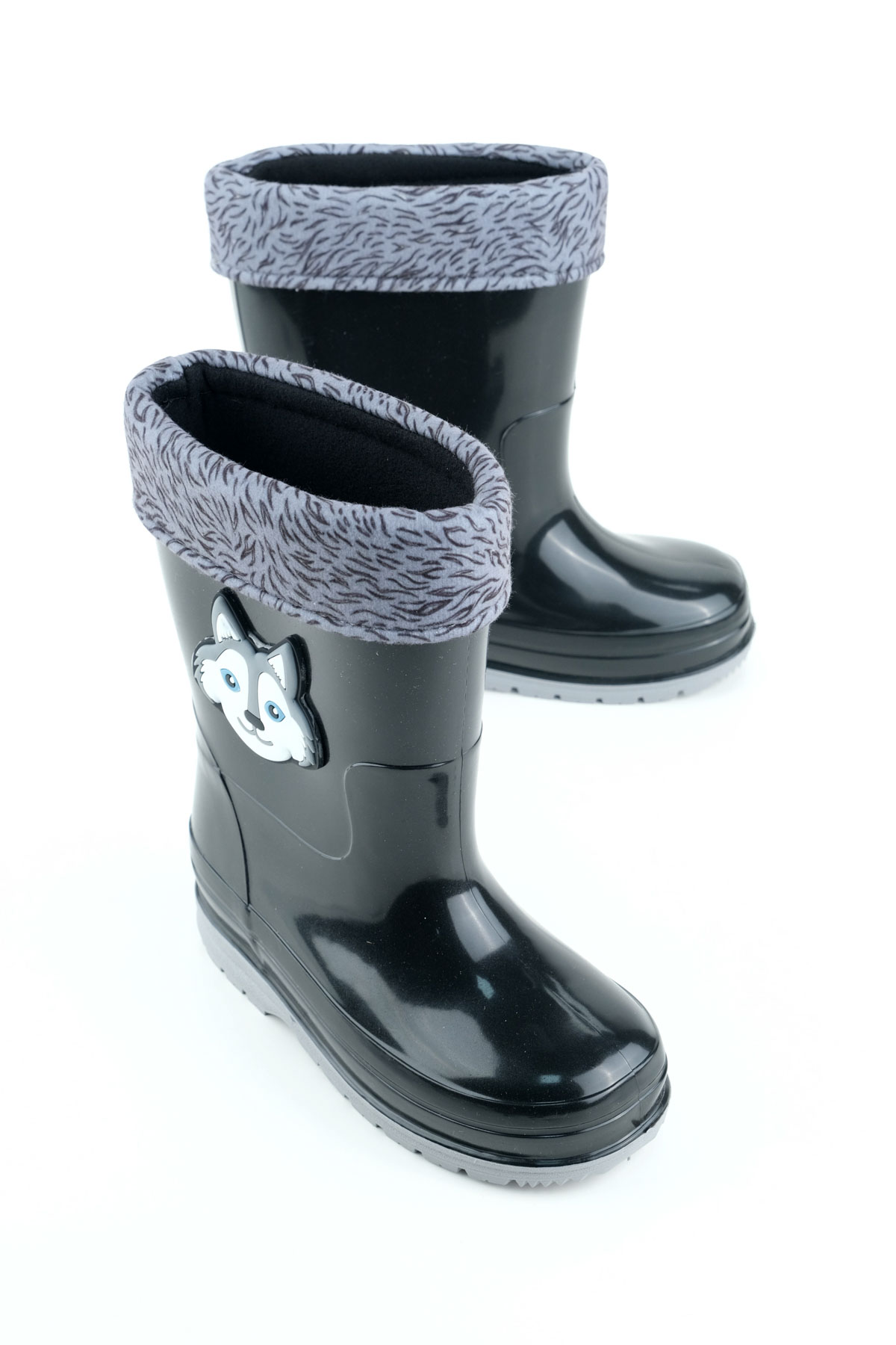 Gezer Gezer Siyah Erkek Çocuk Kışlık PVC İçi Sıcak Astarlı Su Geçirmez Yağmur Bot Çizme | Flo Siyah - 2. görsel