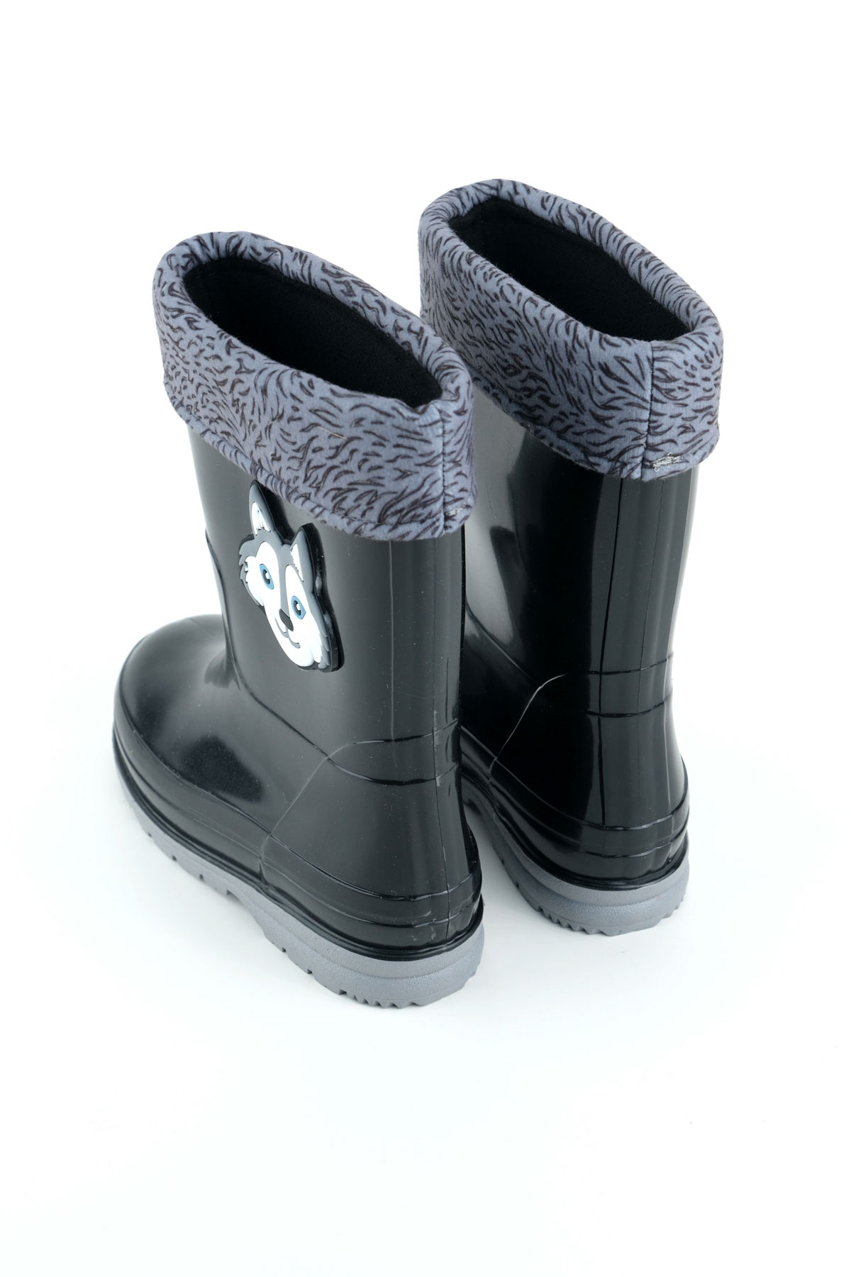Gezer Gezer Siyah Erkek Çocuk Kışlık PVC İçi Sıcak Astarlı Su Geçirmez Yağmur Bot Çizme | Flo Siyah - 5. görsel