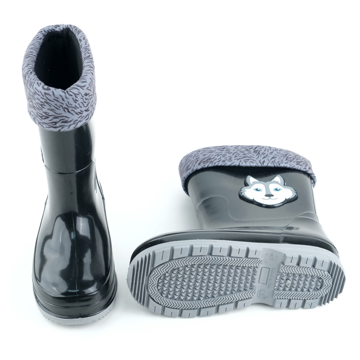 Gezer Gezer Siyah Erkek Çocuk Kışlık PVC İçi Sıcak Astarlı Su Geçirmez Yağmur Bot Çizme | Flo Siyah - 8. görsel