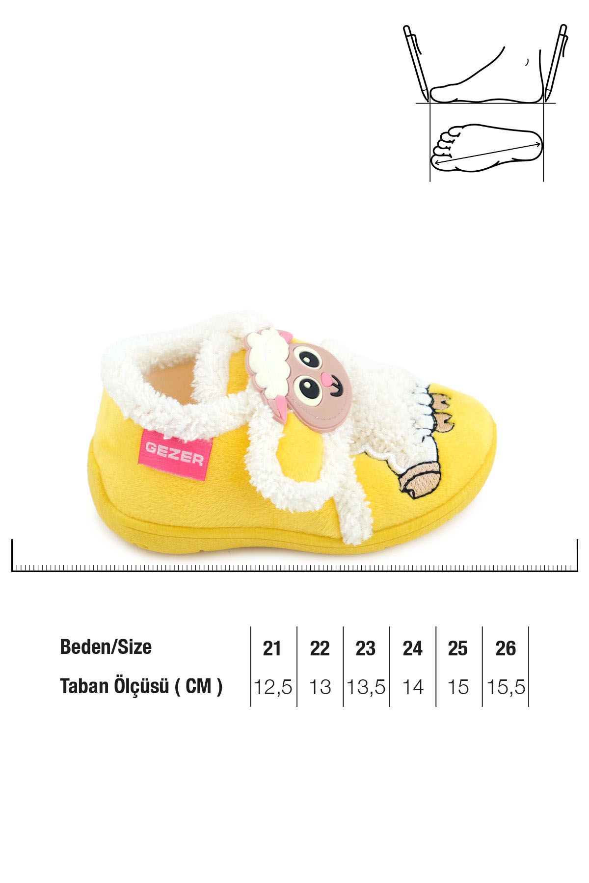 Bebe Kız Çocuk Kışlık Cırtlı Ayarlanabilir Günlük Okul Kreş Panduf Ayakkabı - Görsel 3