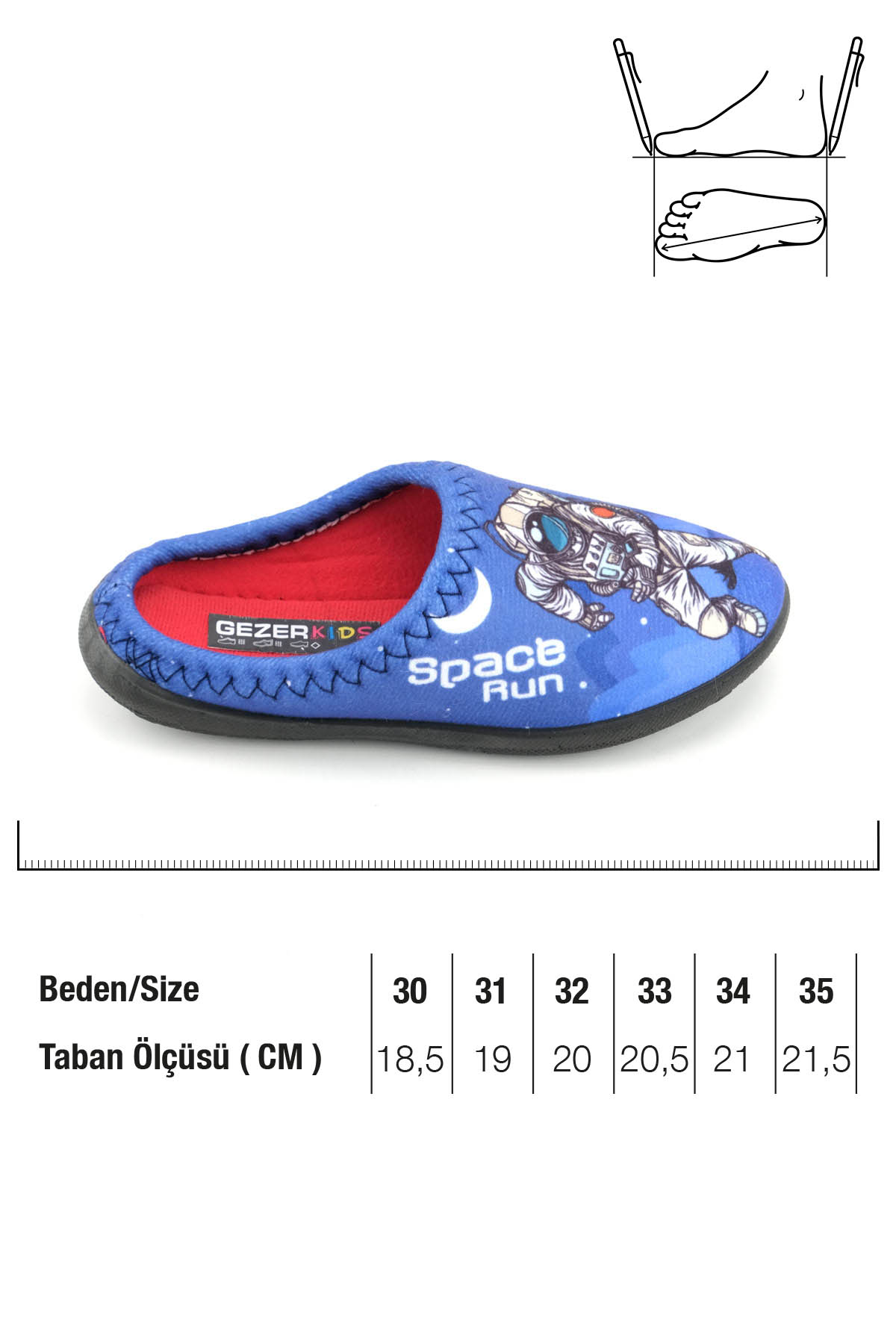 Gezer Gezer Lacivert Erkek Çocuk Kışlık Space Run Rahat Taban Ev Bahçe Gondol Terlik Flo'da! Lacivert - 3. görsel