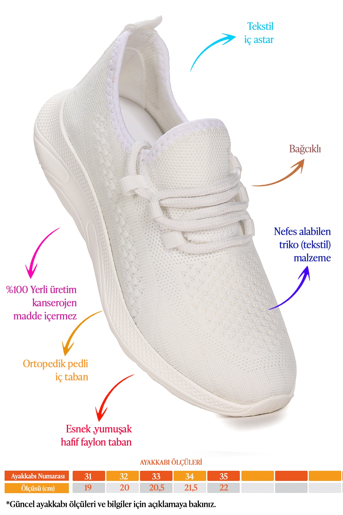 Wild Fileli Günlük Erkek Çocuk Spor Ayakkabı Beyaz - Görsel 3