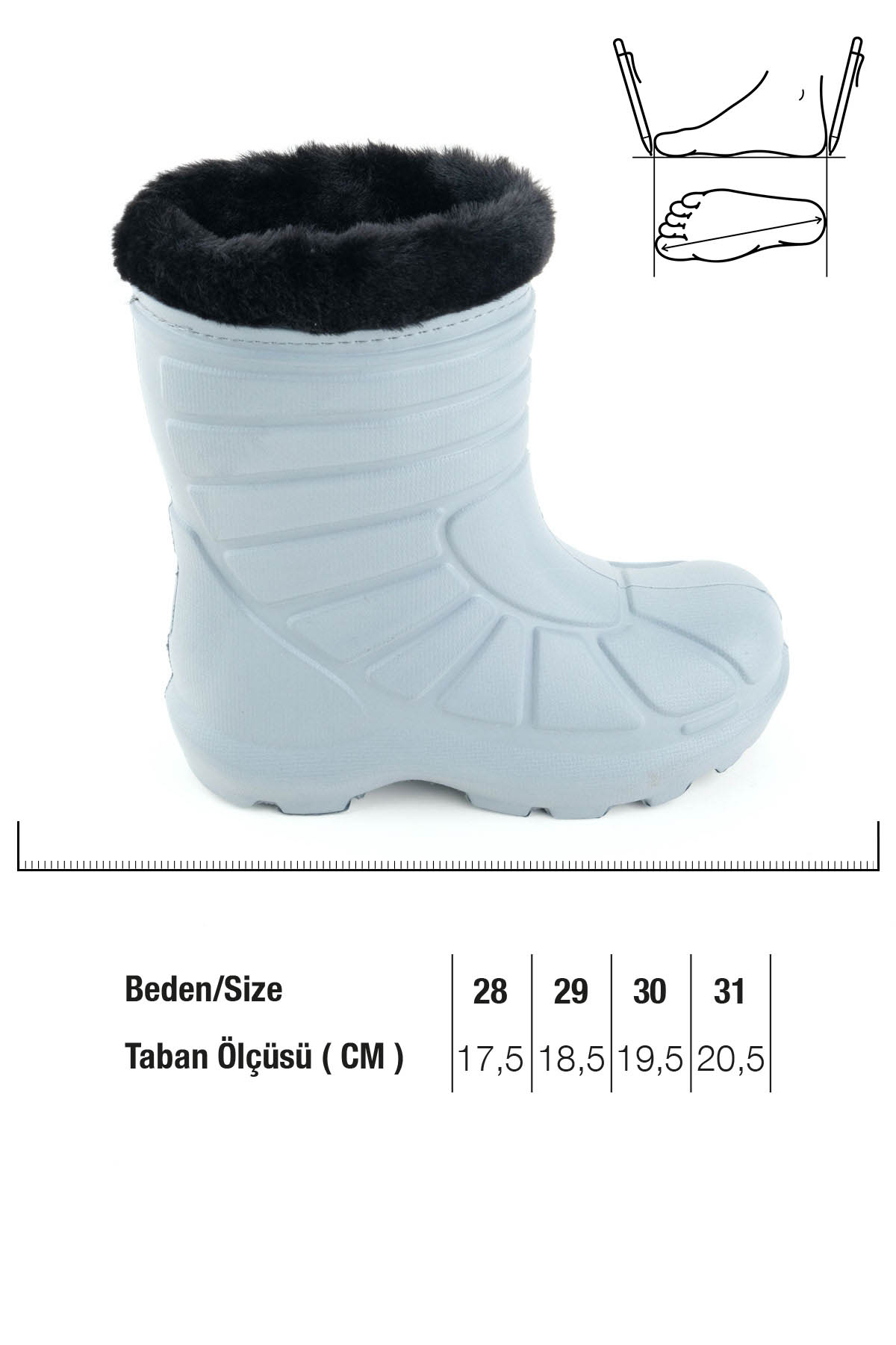 Erkek Çocuk Kışlık Eva İçi Sıcak Astarlı Rahat Taban Yağmur Bot Çizme - Görsel 3