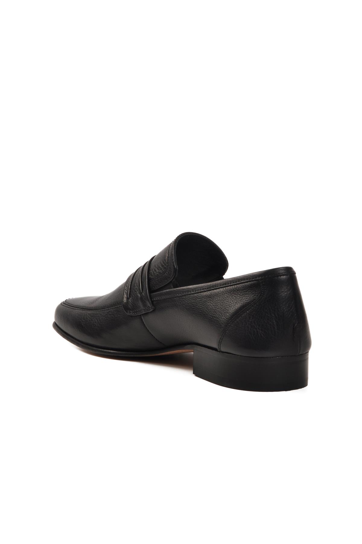 Siyah Hakiki Deri Erkek Kösele Taban Klasik Ayakkabı Burç 00881 M - Görsel 5