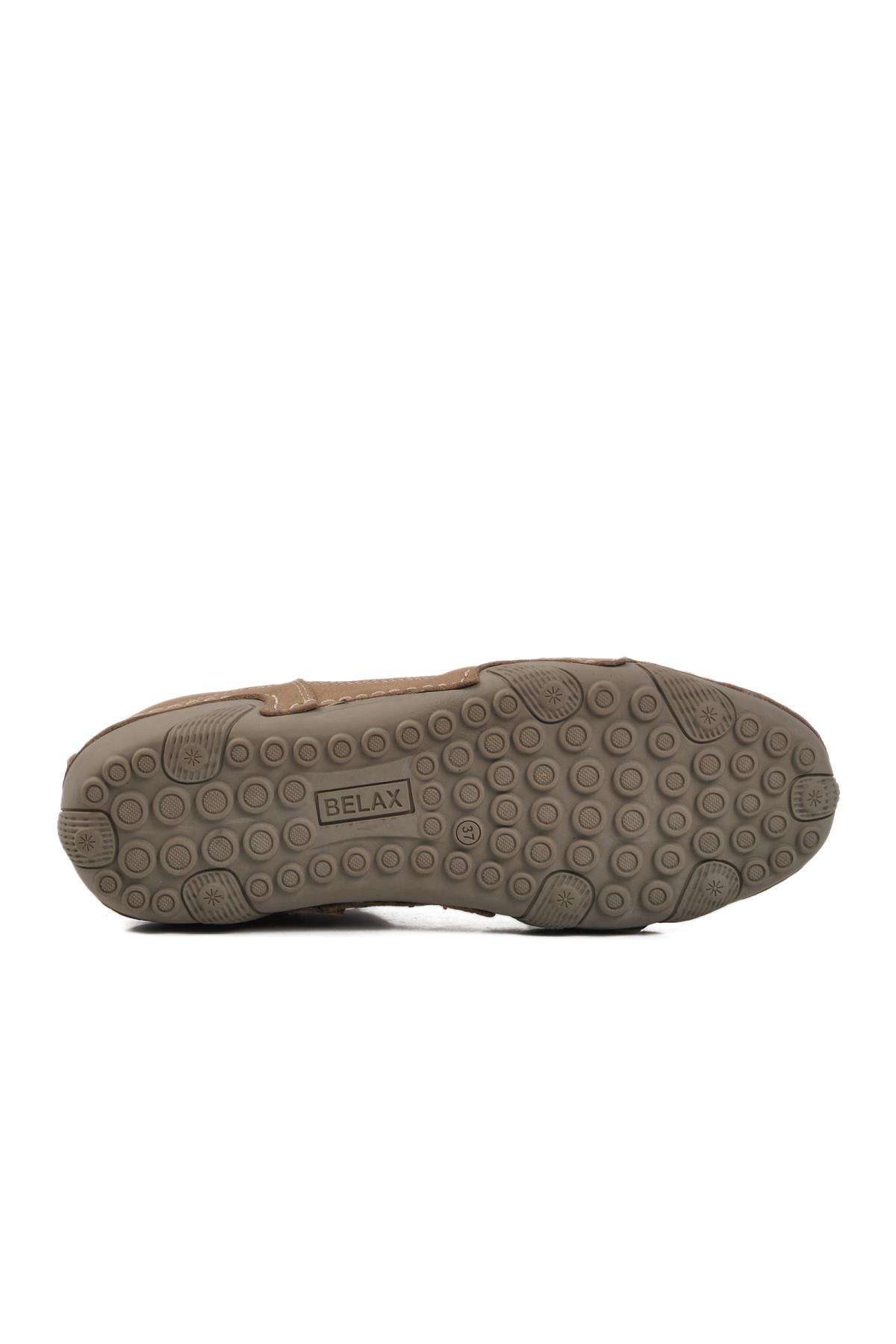 125-S Z Vizon Nubuk Hakiki Deri Kadın Günlük Ayakkabı - Görsel 6