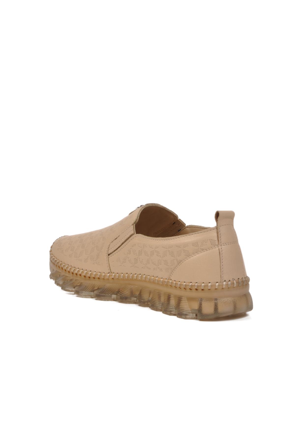 0002 Z Bej Hakiki Deri Kadın Günlük Ayakkabı - Görsel 5
