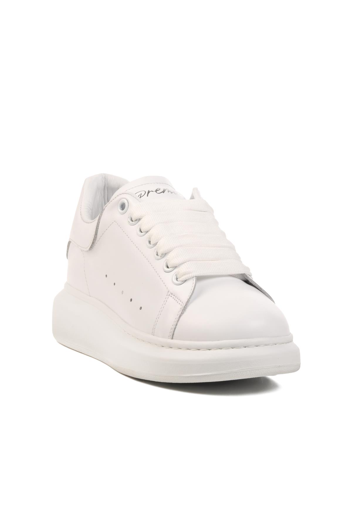 Premium 02028 M Beyaz Hakiki Deri Erkek Sneaker - Görsel 2