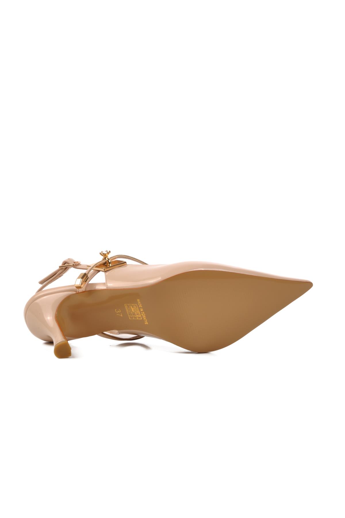 658228 Z Bej Kadın Topuklu Ayakkabı - Görsel 6