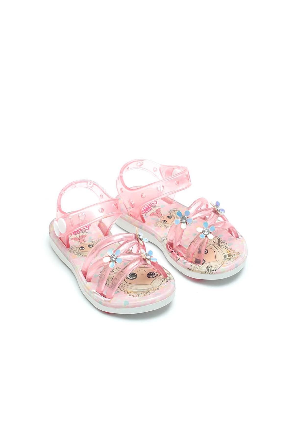 00105 Yazlık Kaydırmaz Taban Kız Bebe Sandalet - Görsel 2