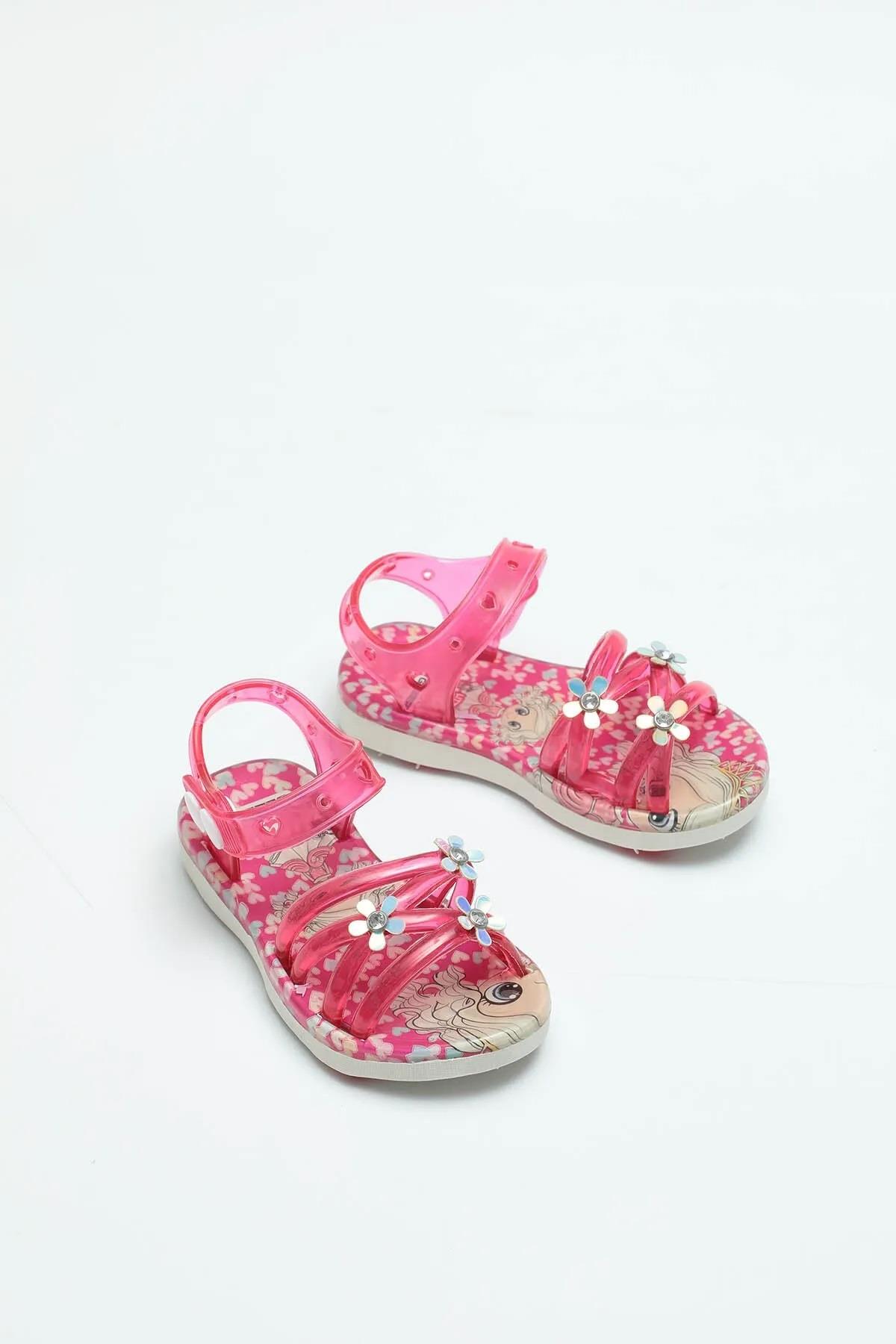 00105 Yazlık Kaydırmaz Taban Kız Bebe Sandalet - Görsel 2