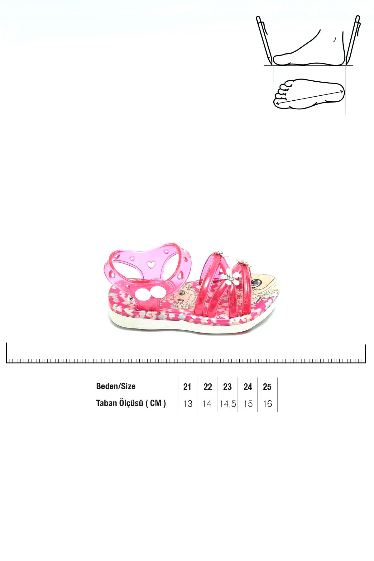 00105 Yazlık Kaydırmaz Taban Kız Bebe Sandalet - Görsel 3