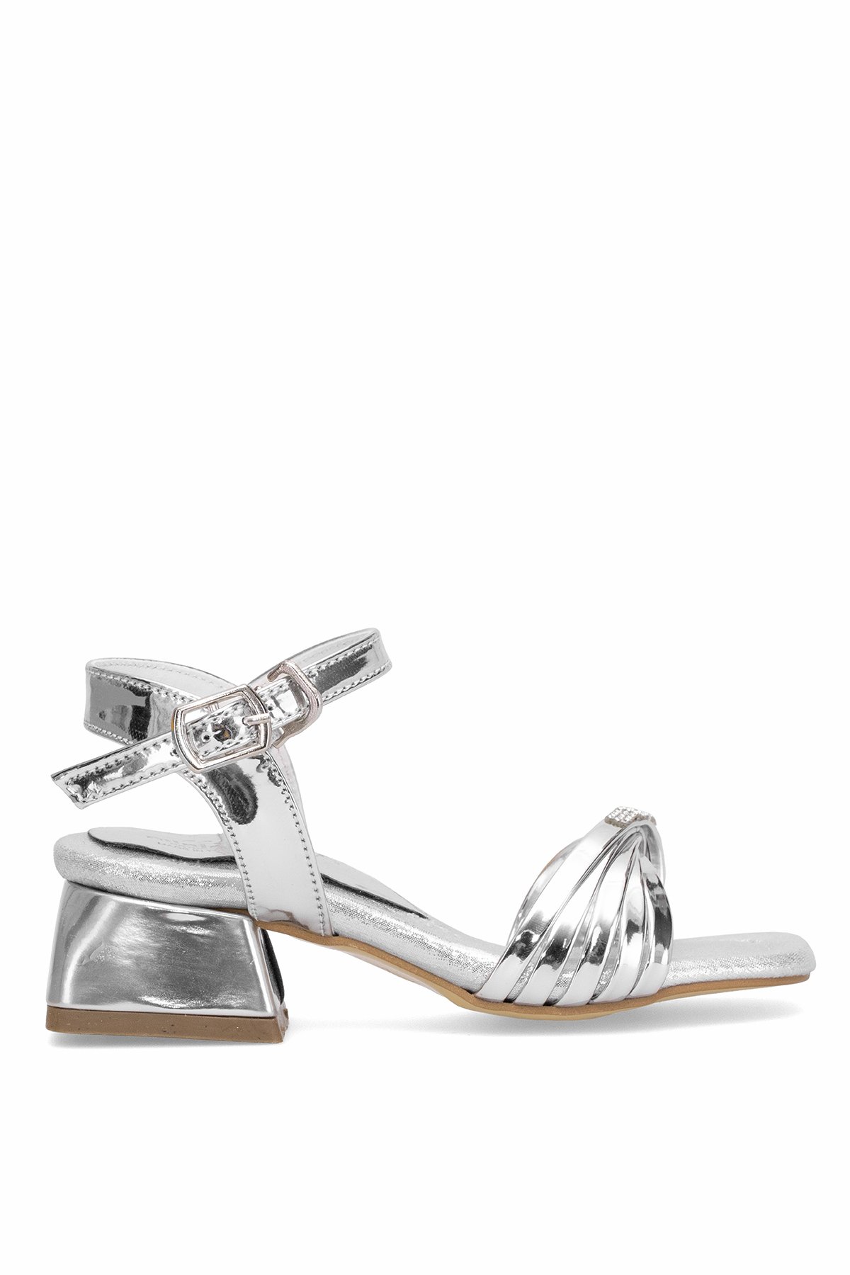 Elit ASK-P-40-25Y Patik Kız Çocuk Abiye Ayakkabı Gümüş - Görsel 2