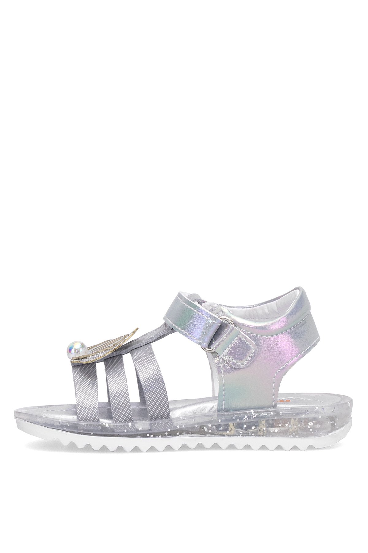 Elit ŞA-B-034-25Y Bebe Kız Çocuk Düz Sandalet Gümüş - Görsel 4