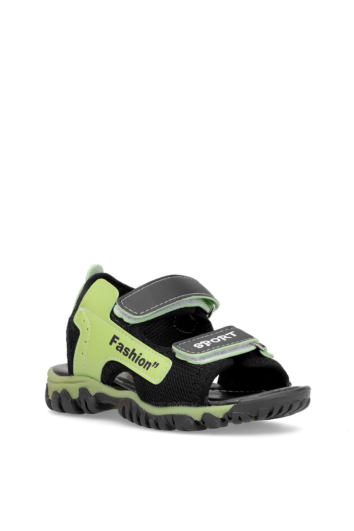 Elit ŞA-P-022-25Y Patik Erkek Çocuk Düz Sandalet Siyah - Yeşil - Görsel 3