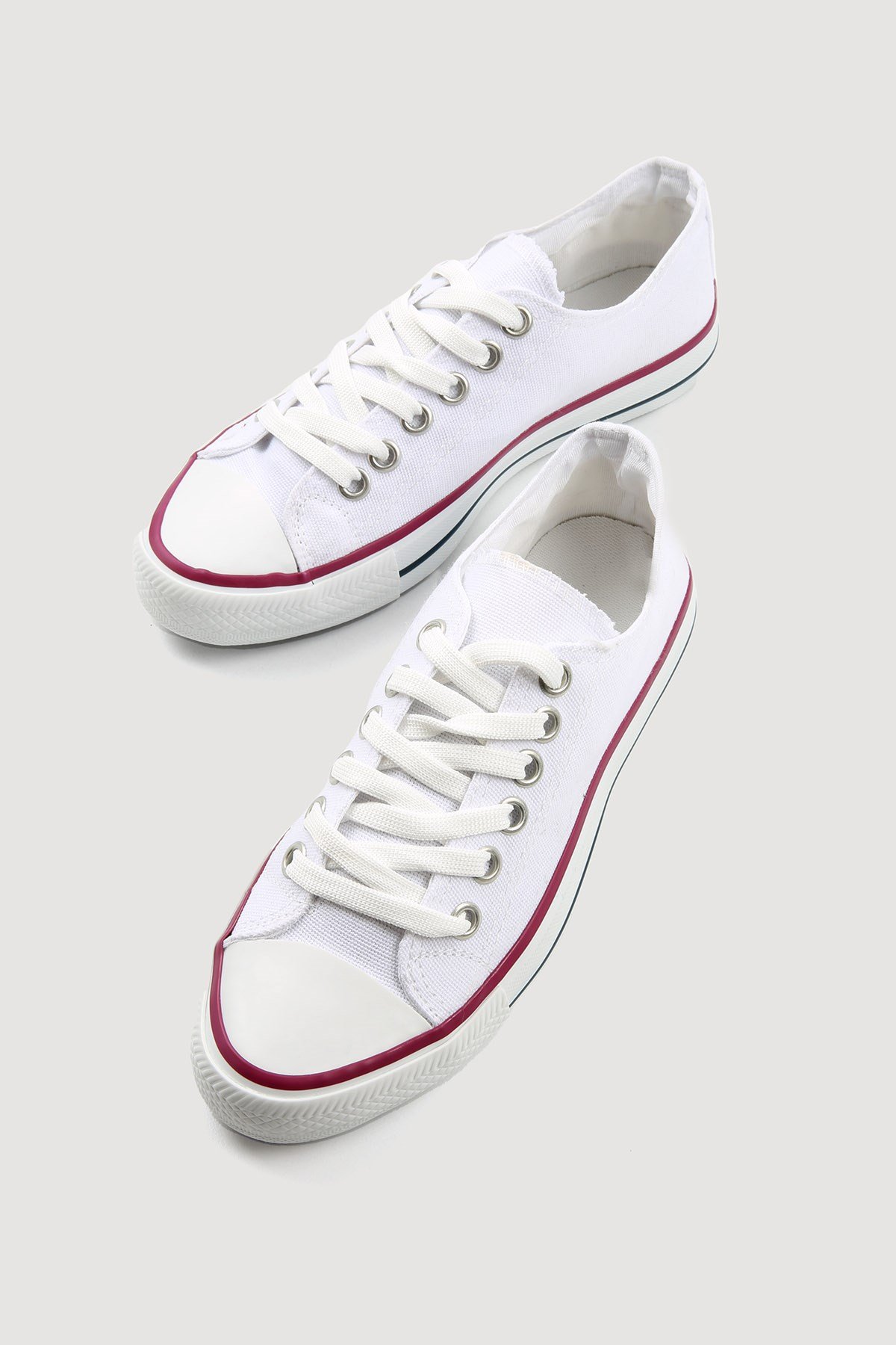 Kadın Keten Spor Ayakkabı BEYAZ - Görsel 3