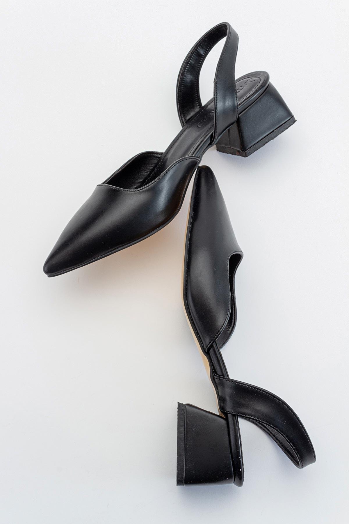 Kadın Topuklu Sandalet SİYAH CİLT - Görsel 7