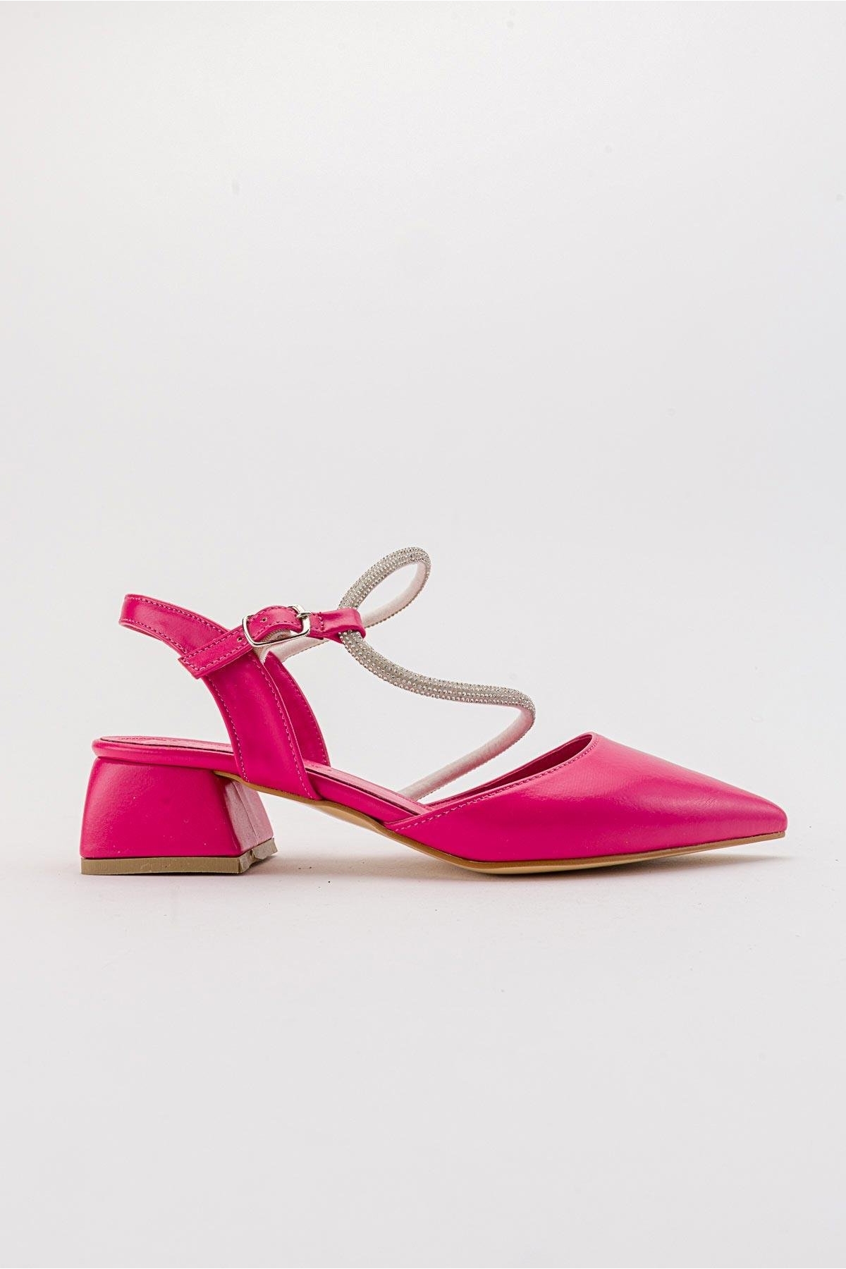 Taşlı Kadın Topuklu Sandalet FUJE CİLT - Görsel 3