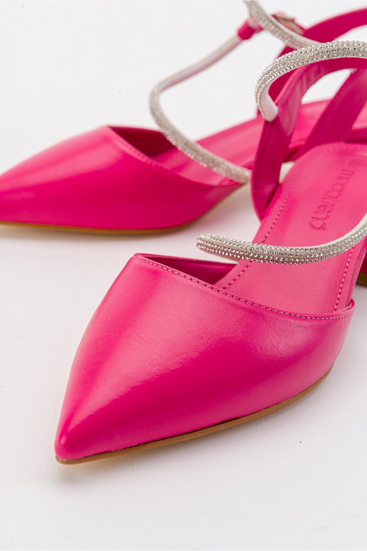 Taşlı Kadın Topuklu Sandalet FUJE CİLT - Görsel 4