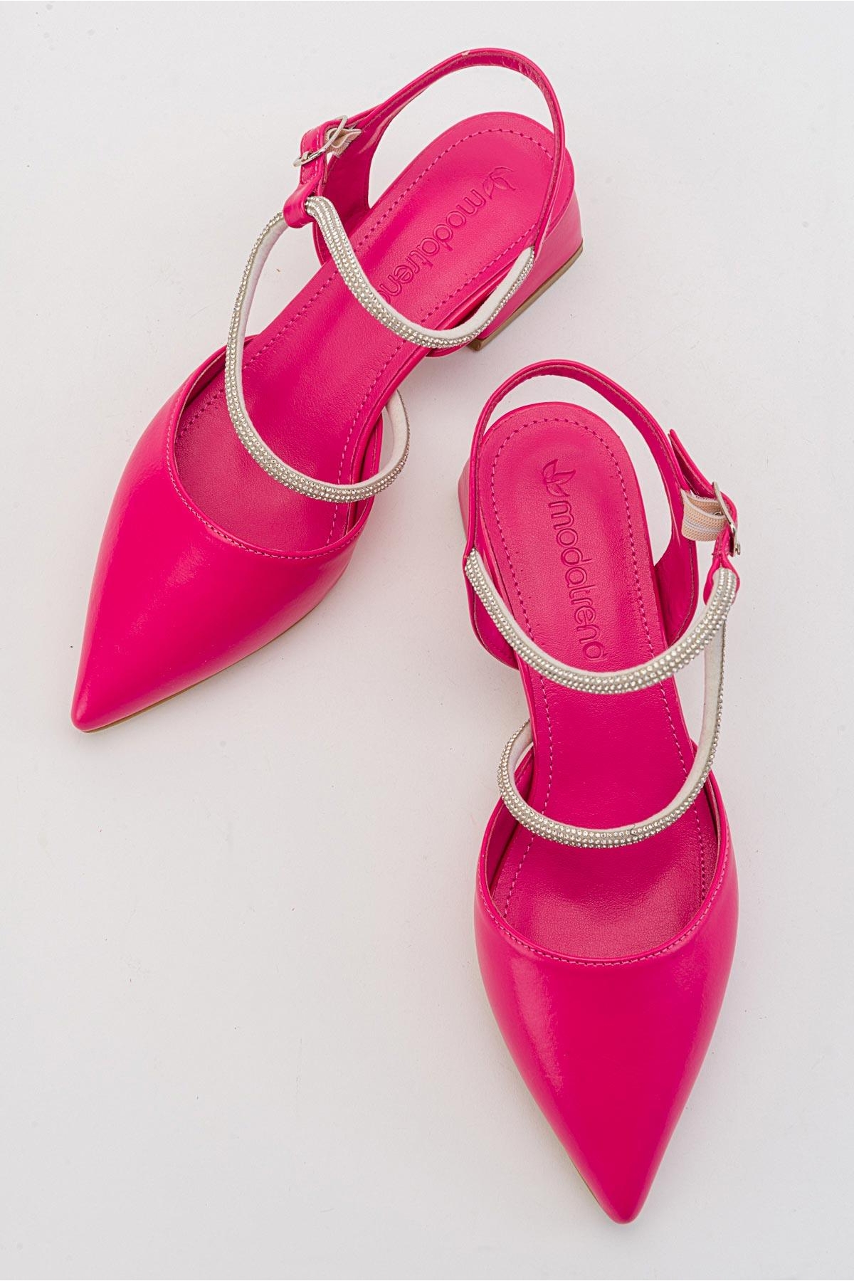 Taşlı Kadın Topuklu Sandalet FUJE CİLT - Görsel 7