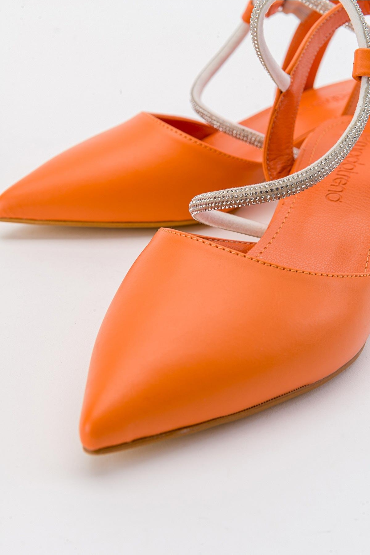 Taşlı Kadın Topuklu Sandalet ORANJ CİLT - Görsel 4