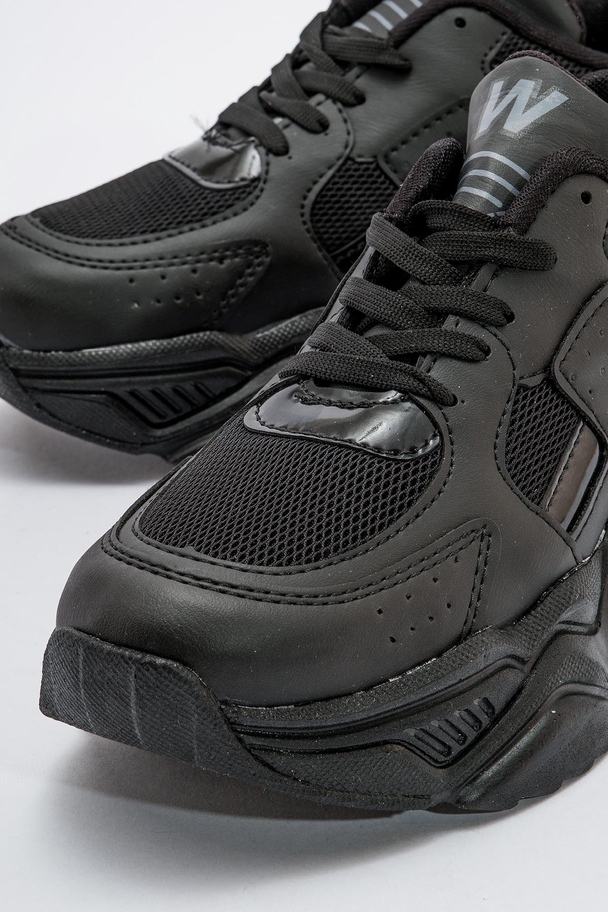 Kadın Bağcıklı Spor Ayakkabı SİYAH SİYAH - Görsel 4