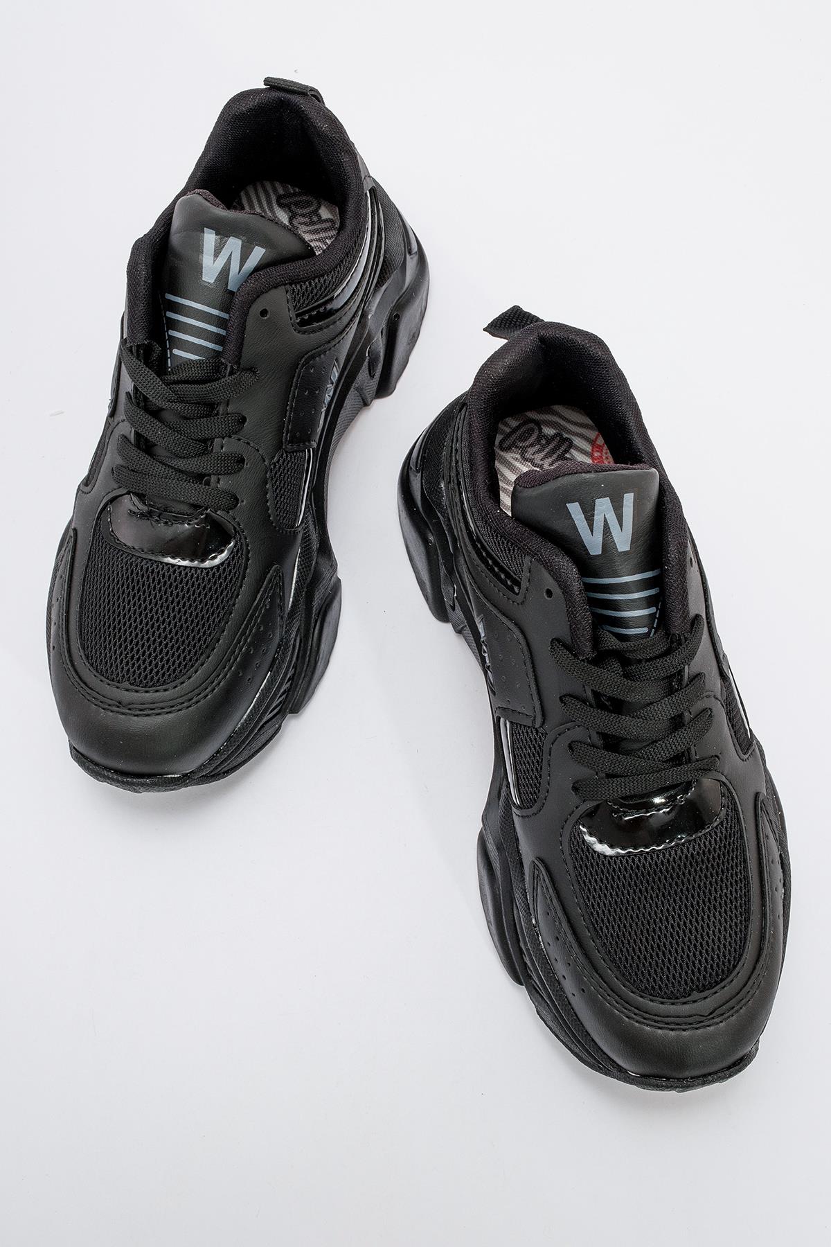 Kadın Bağcıklı Spor Ayakkabı SİYAH SİYAH - Görsel 6