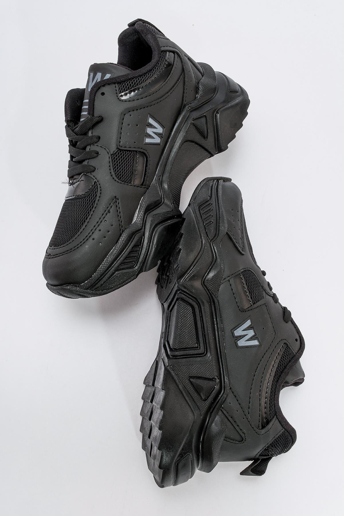 Kadın Bağcıklı Spor Ayakkabı SİYAH SİYAH - Görsel 7