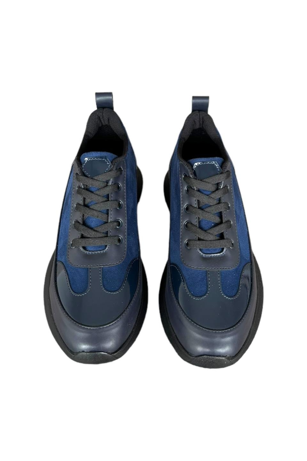 Bağcıklı Kadın Spor Sneaker Ayakkabı LACİVERT - Görsel 4