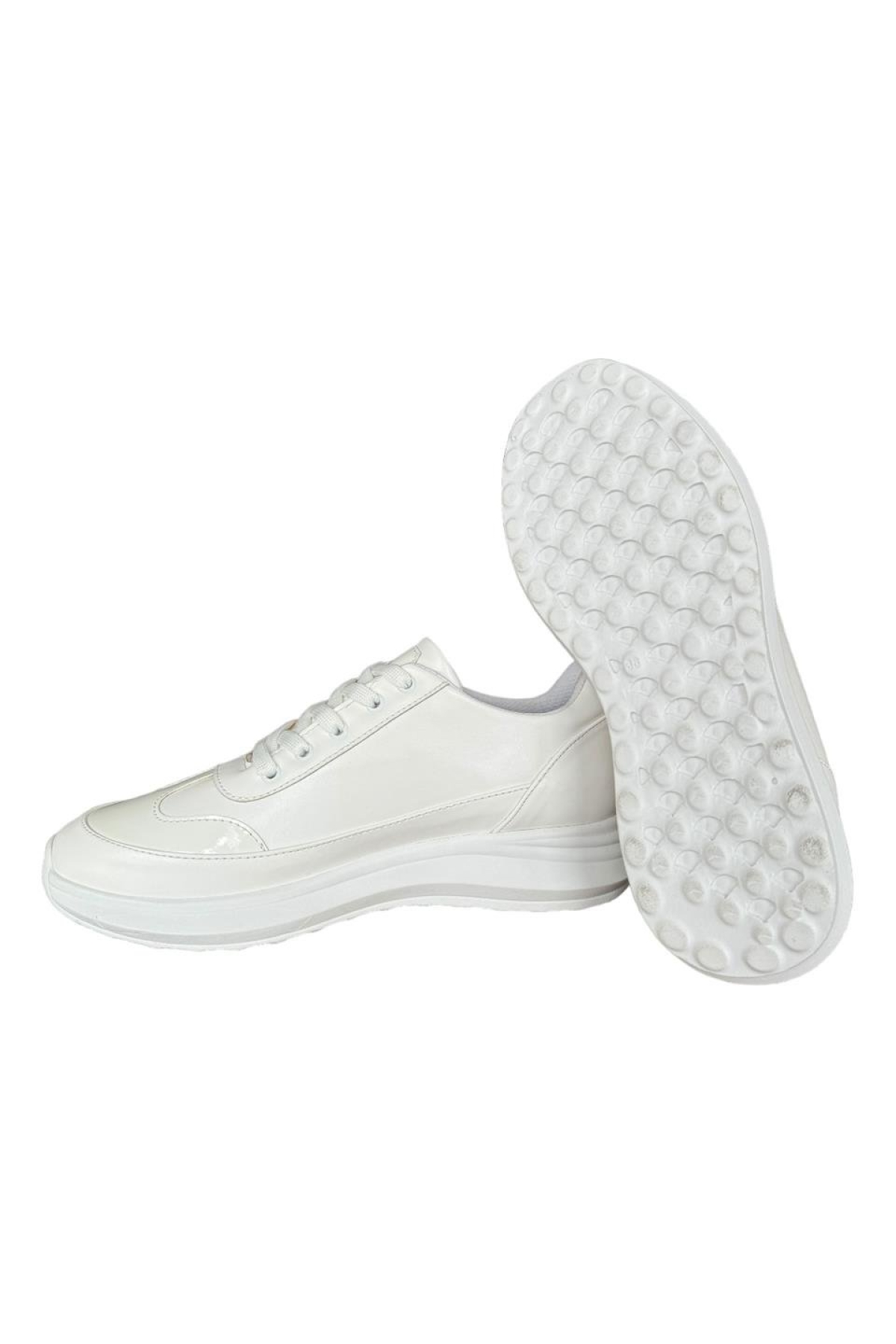 Bağcıklı Kadın Spor Sneaker Ayakkabı BEYAZ - Görsel 4