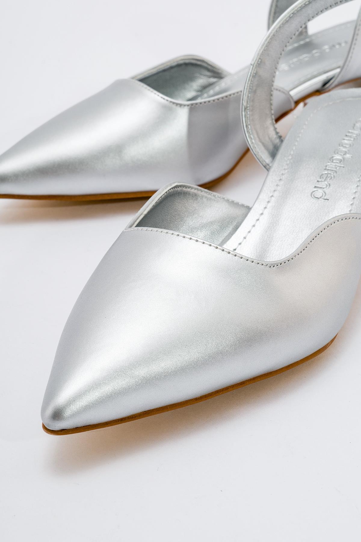 Kadın Topuklu Sandalet GÜMÜŞ CİLT - Görsel 4