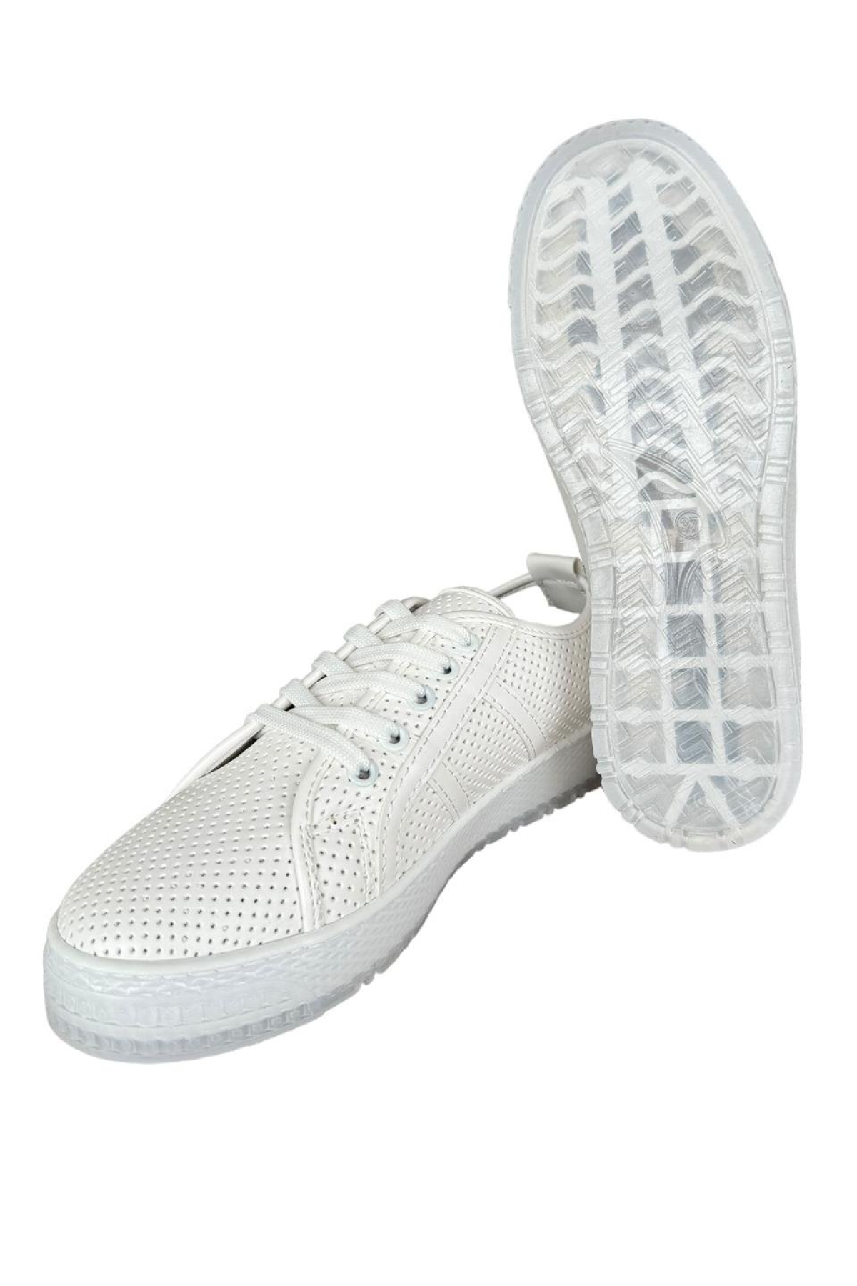 Bağcıklı Kadın Spor Ayakkabı BEYAZ - Görsel 6