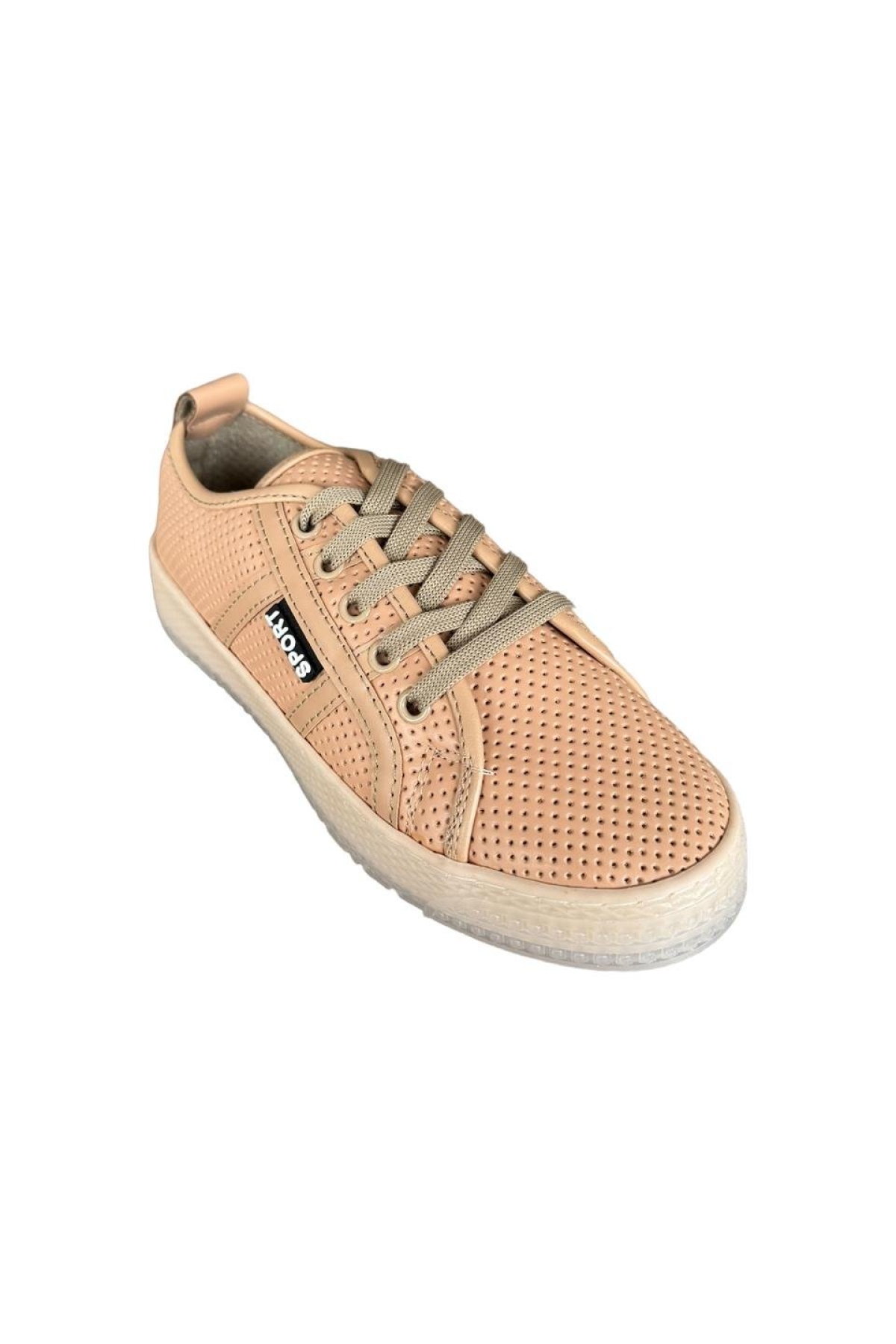 Bağcıklı Kadın Spor Ayakkabı BEJ - Görsel 3