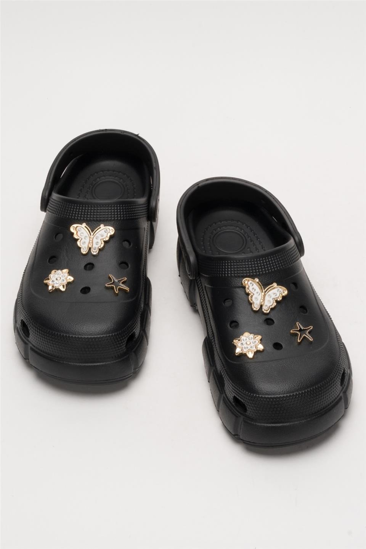 Yüksek Taban Taşlı Rahat Comfort Kadın Sandalet SİYAH - Görsel 7