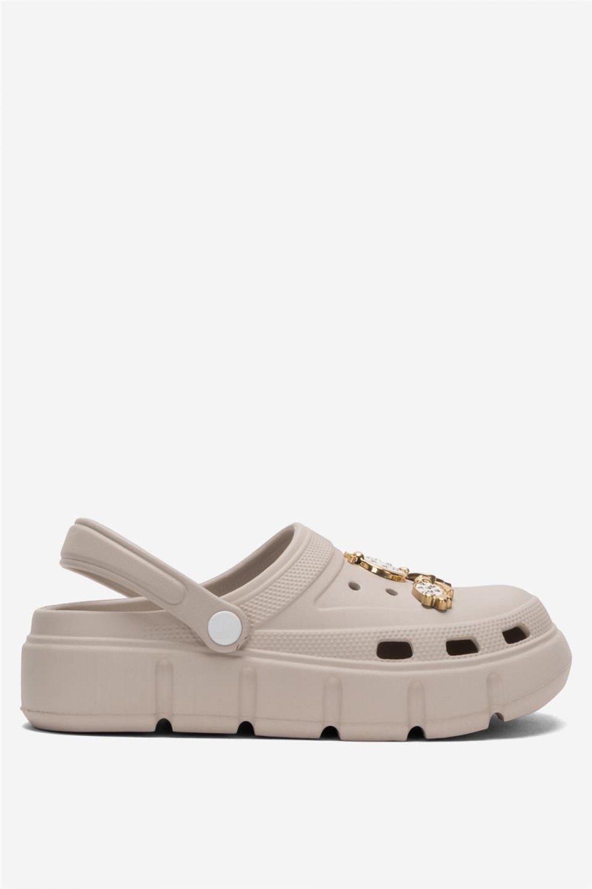 Yüksek Taban Taşlı Comfort Kadın Sandalet VİZON - Görsel 2