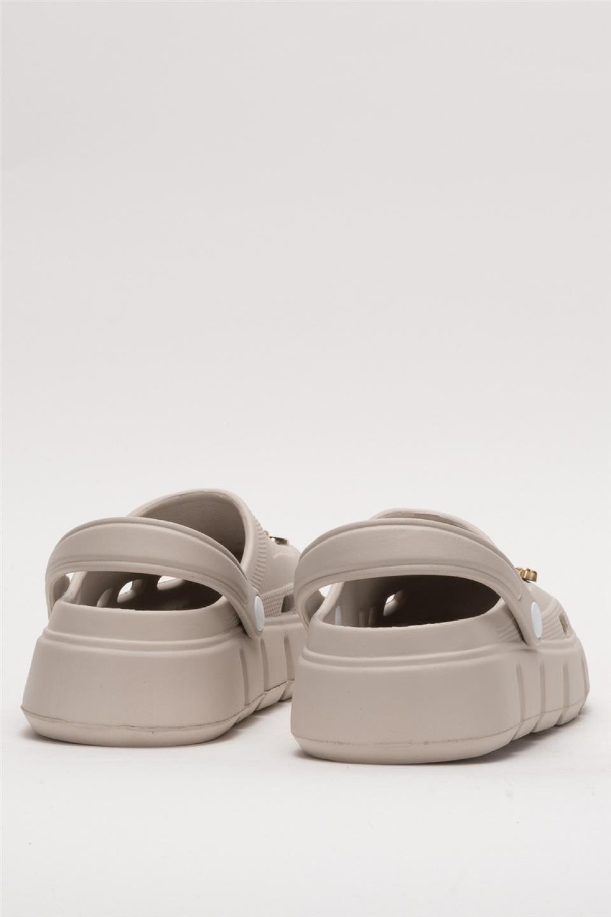 Yüksek Taban Taşlı Comfort Kadın Sandalet VİZON - Görsel 5