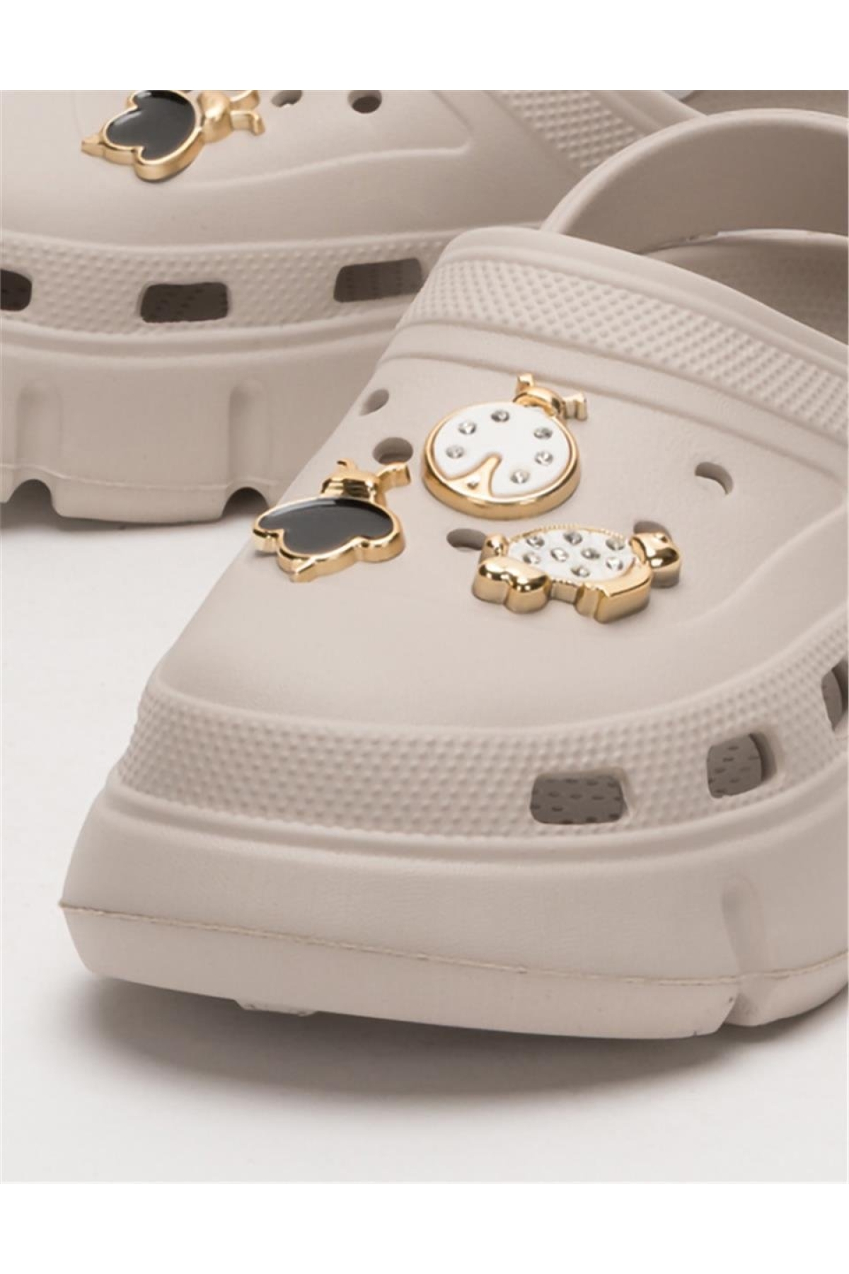 Yüksek Taban Taşlı Comfort Kadın Sandalet VİZON - Görsel 6