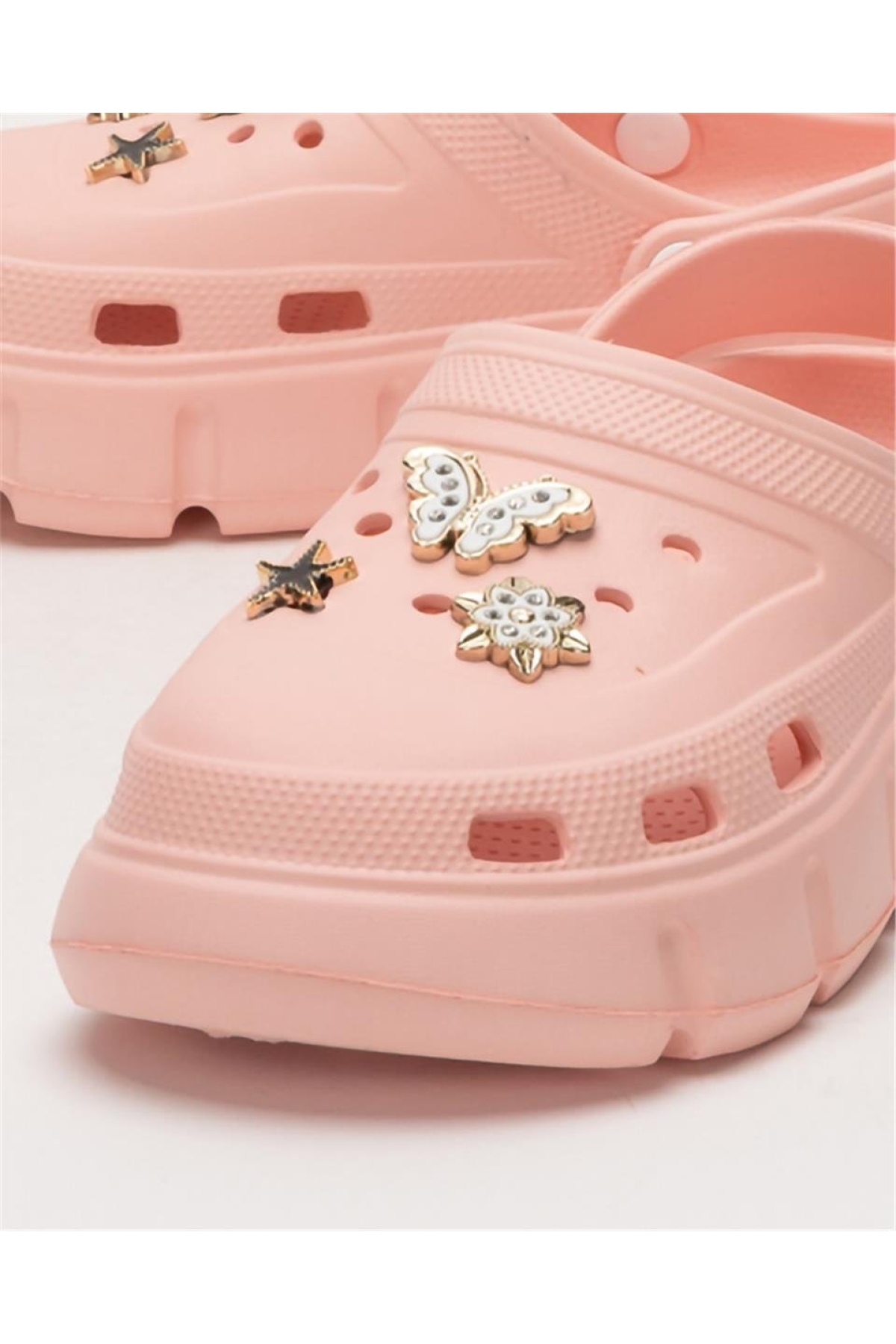 Yüksek Taban Taşlı Comfort Kadın Sandalet PUDRA - Görsel 6