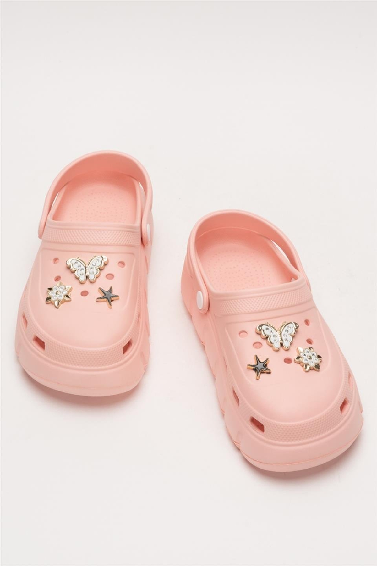 Yüksek Taban Taşlı Comfort Kadın Sandalet PUDRA - Görsel 7