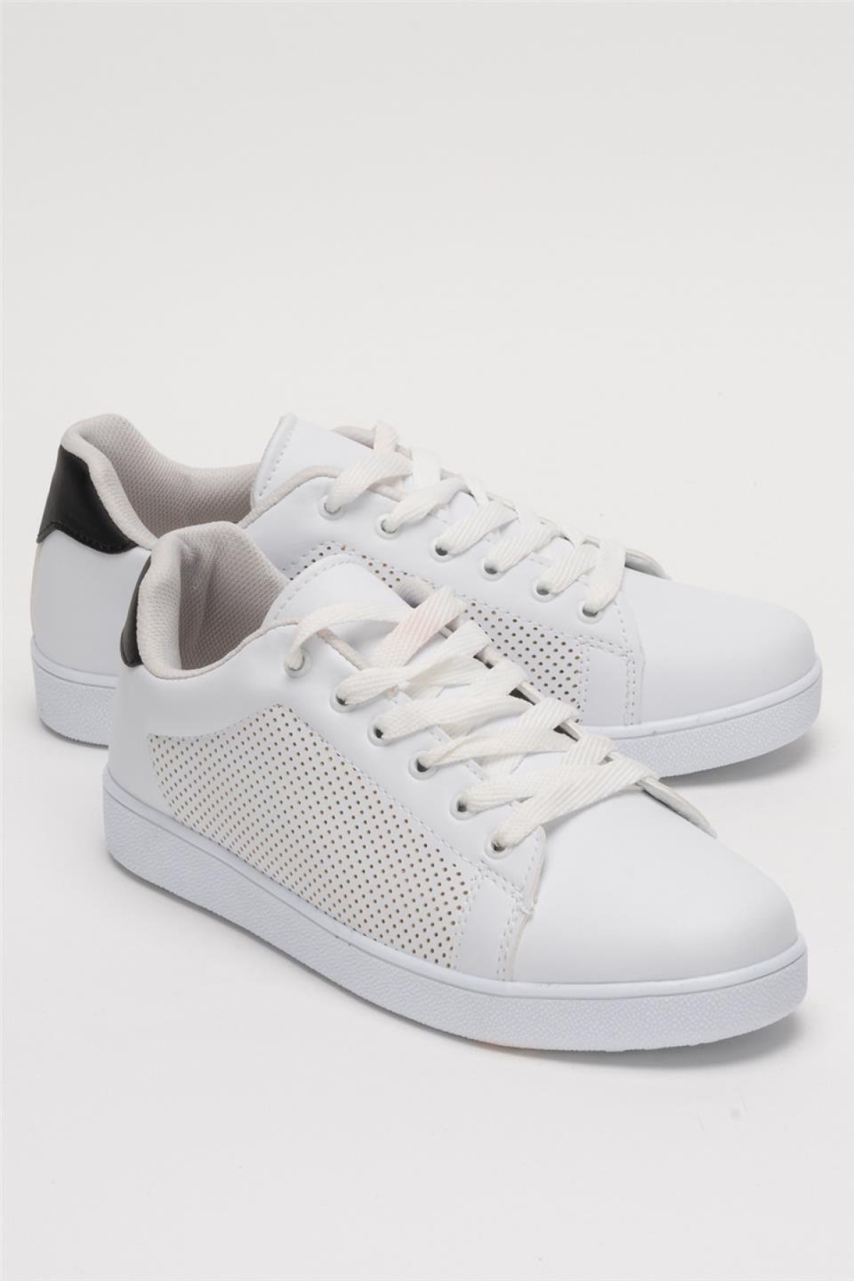 Kadın Spor Sneaker Ayakkabı BEYAZ - SİYAH - Görsel 3