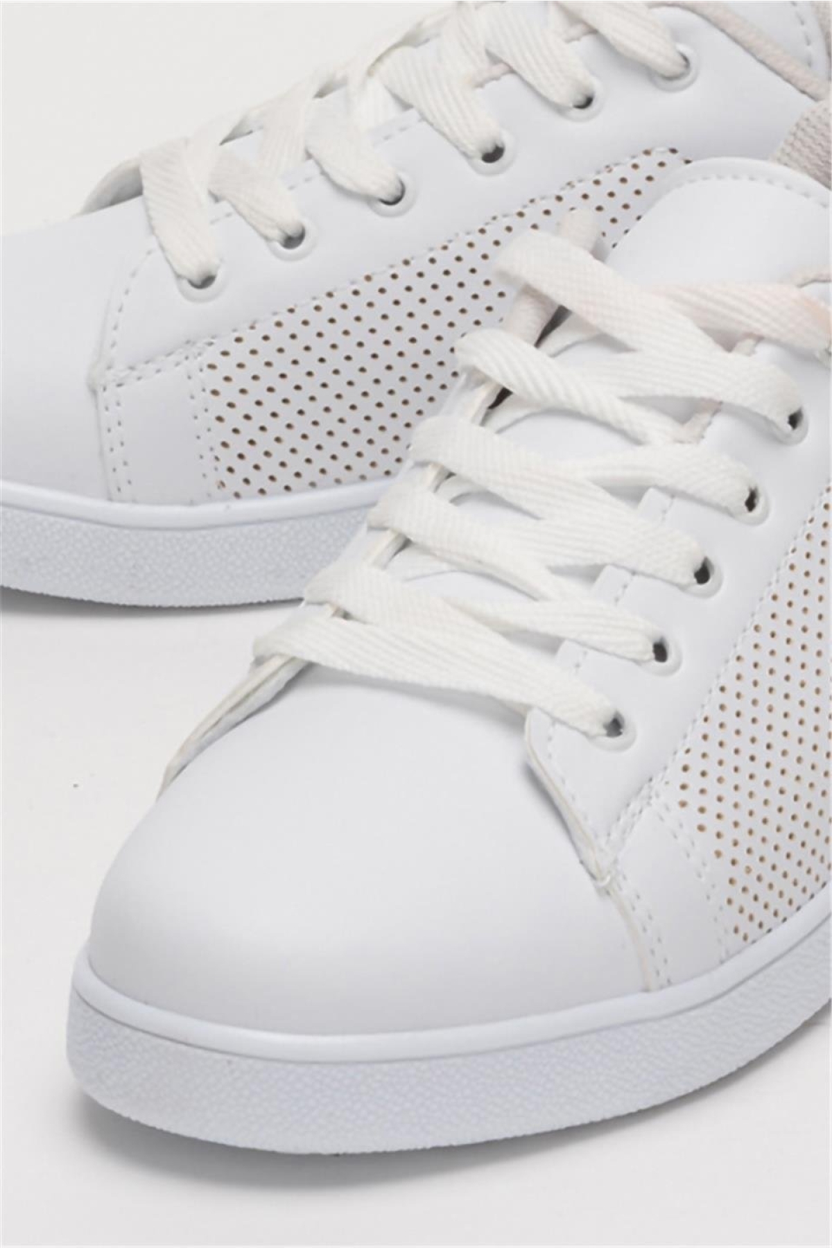 Kadın Spor Sneaker Ayakkabı BEYAZ - SİYAH - Görsel 6