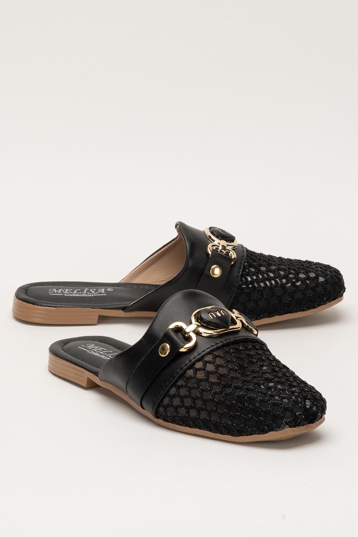 Kadın Tokalı FileliTerlik SİYAH - Görsel 3